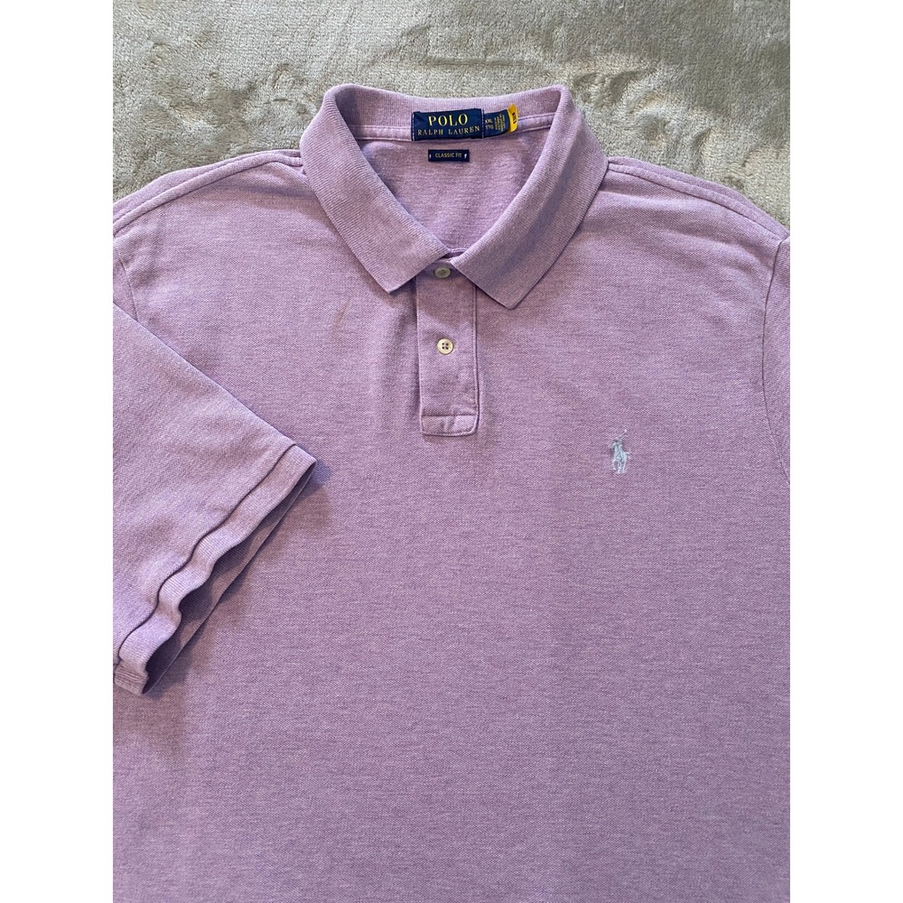 Polo Ralph Lauren Polo Shirt Men XXL Purple Classic Fit Pique Short Sleeve Pony‎